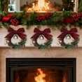 thumbnail image 2 of Mini Christmas Cabinet Wreath for Kitchen with Velvet Ribbon Bows and Bell, Small Hanging Artificial Wreath for Window Home Chair Front Door Wall Indoor Outdoor Fireplace Porch Decoration, 1 Pcs, 2 of 5