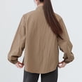 thumbnail image 4 of successthop Lightweight Jackets for Women Long Sleeve Jacket Zip Up Coat Plus Size No Hood Outwear with Pockets Khaki, 4 of 5