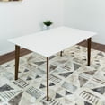 thumbnail image 4 of Aria Table à Manger Rectangulaire en Bois Massif Noyer/blanc Style Moderne 47 Pouces, 4 of 5
