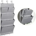 thumbnail image 1 of Organizador de archivos para colocar sobre la puerta con 5 bolsillos, ganchos de metal, montaje en pared, bolsa de almacenamiento para colgar en la oficina en casa, para carpetas de archivos, 1 of 5