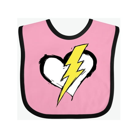 

Inktastic Lightning bolt heart Gift Baby Boy or Baby Girl Bib