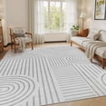 thumbnail image 4 of MICGEEK 8'x10' Washable Large Area Rugs for Living Room, Washable Non-slip Soft Indoor Modern Vintage Rug for Bedroom Dining Room Office Home Decor Carpet,Light Gray, 4 of 7