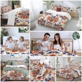 thumbnail image 6 of Boho Flowers Bedding 3 Piece Duvet Cover Set California King, Abstract Bohemian Colorful Retro Floral Soft Microfiber Comforter Cover with Zipper Closure & Pillowcases, FadeResistant Quilt Cover, 6 of 9