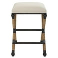 thumbnail image 7 of Uttermost Firth 28" Coastal Iron and Fabric Counter Stool in Beige and Natural, 7 of 7