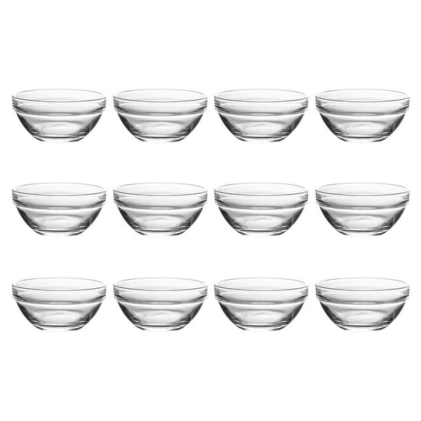 12 unids Material de vidrio sin plomo Bowls Pudding Jelly Glass Bowls Pasteles de pastel
