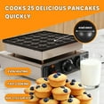 thumbnail image 2 of 900W 25 Holes Pancake Maker, Nonstick Baking Maker, Cupcake Maker Machine, Baking Maker with Precise Temperature 0-300℃, 8.8LB Waterproof Switch Non-Stick Surface for Breakfast Bar Catering, 2 of 9