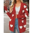thumbnail image 4 of Women's Open Front Cardigan Sweaters Valentine's Day Cute Heart Sweater Fall Fashion Cable Knit Winter Long Sleeve Button Down V Neck Cardigan Alsol Lamesa, 4 of 6
