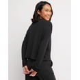 thumbnail image 3 of Hanes Originals Women's Soft Brushed Crop Sweatshirt Black XS, 3 of 3