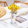 thumbnail image 3 of ABPETE Crystal Yellow Rose Flower Figurines - Glass Rose Bouquet Gifts for Women Mom Wife Girlfriend on Valentines Christmas Mothers Day Wedding Party, 3 of 12