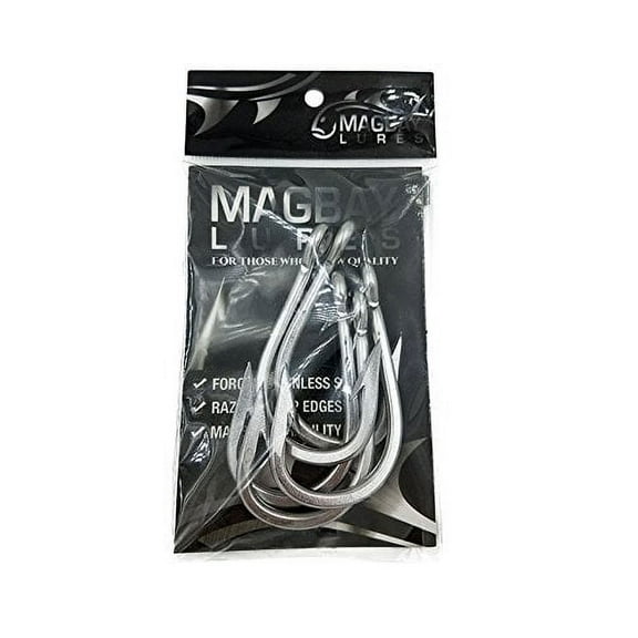 MagBay Big Game Stainless Steel Trolling and Southern Tuna Hook - 5 Pack Hooks (12/0)