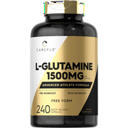L Glutamine Capsules | 1500mg | 240 Count | by Carlyle