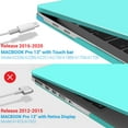 thumbnail image 6 of IBENZER Compatible with 2025 2024 MacBook Pro 13 Inch Case 2025-2016 M2/M1 A2338 A2289 A2251 A2159 A1989 A1706 A1708, HardShell Case&Keyboard Cover&Type C for Mac Pro 13, Turquoise, W-T13-TBL+1TC, 6 of 10