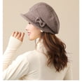 thumbnail image 5 of Women Plaid Bow Decor Cloche Bucket Hat for Spring 1920s Vintage Bowler Hat, 5 of 8