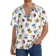 thumbnail image 1 of Balery French Bulldog With Coffee Cup Camisa Casual de Manga Corta con Botones para Hombre, Texturizada, Estilo Cubano, para Playa, Verano-Small, 1 of 5