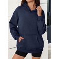 thumbnail image 6 of Oversized Hoodies for Women Acid Wash Sweatshirt Cute Pullover Fall Winter Long Sleeve Shirts Navy Blue XL, 6 of 9
