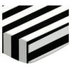 SheetWorld Fitted 100% Cotton Percale Play Yard Sheet Fits BabyBjorn Travel Crib Light 24 x 42, Black Stripe