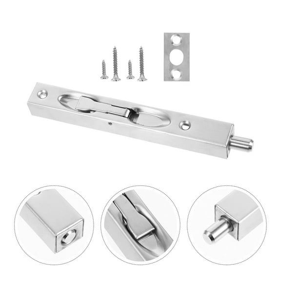 WORGEOUS 1 Set Stainless Steel Door Latches Flush Bolt for Sliding Doors French Doors Security Door Lock Silver