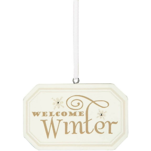 Pavilion Gift Company - Welcome Winter - 3" x 2" Hanging Plaque