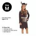 thumbnail image 4 of Brown and White Viking Girl Child Halloween Costume - Medium, 4 of 5