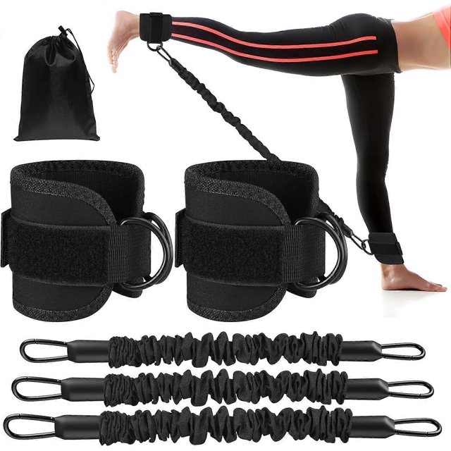 Ankle Resistance Bands Set for Exercise, Ankle Bands for Buttocks Kickback, Double D-Ring Exercise Bands, Buttocks Exercise Equipment with Adjustable