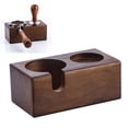 thumbnail image 4 of Manual Coffee Tamper Holder Bracket Tool Stand Rustic Barista Tools Brown 2 holes A, 4 of 8
