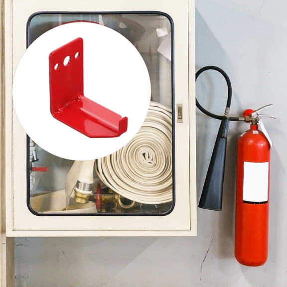 ROSENICE 4Pcs Fire Extinguisher Mount Wall Brackets Heavy Duty Iron Hooks for Home Use with Screws