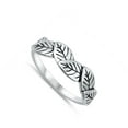 thumbnail image 4 of Overlapping Leaf Tree Nature Boho Ring .925 Sterling Silver Band Jewelry Female Male Unisex Size 4, 4 of 4