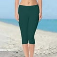 thumbnail image 5 of Domzest High Waist Capri Yoga Pants for Women Tummy Control Skinny Fit Leggings for Workout Dark Green S, 5 of 7