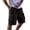FD82_Black, variant on Cargo Shorts for Men Elastic Waist Knee Length Bermuda Shorts with Pockets Summer Fishing Pants Sky Blue L
