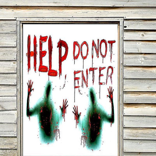 Pegatinas de ventana sangrientas de Halloween, 2 juegos de pegatinas de terror, decoración, carteles de fiesta de Halloween para espejo de pared, ventana de suelo