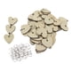 thumbnail image 2 of 50 piezas de corazón en blanco de madera virutas de grano de grano círculos discos placa etiqueta artesanal Sunnimix Chips de madera del corazón de la vendimia, 2 of 5
