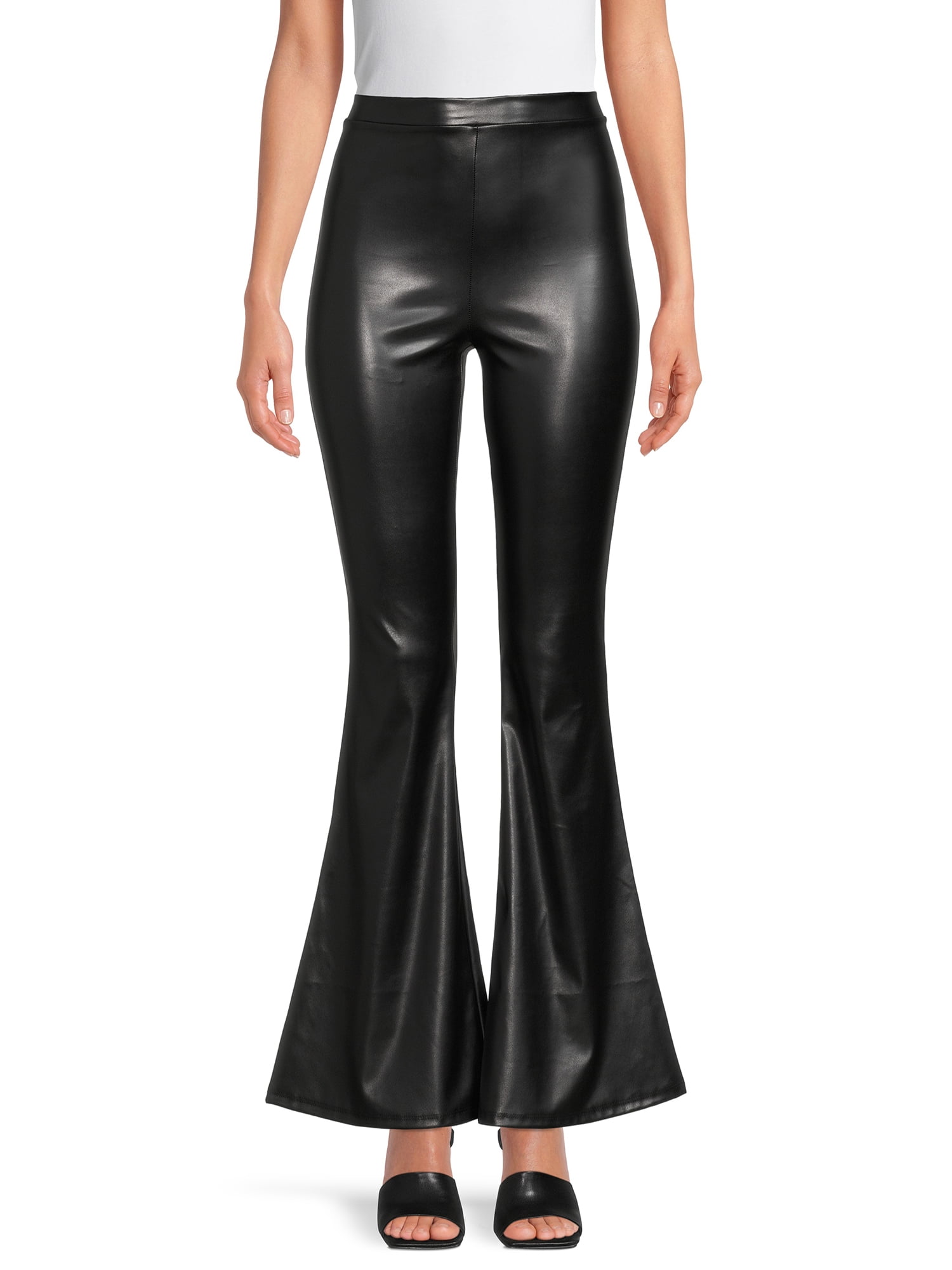 Polly Juniors' Faux Leather Flare Pants 