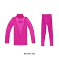 thumbnail image 4 of Guardurnaity Calzoncillos largos para mujer, conjunto de ropa interior térmica de cuello medio alto a rayas, ropa interior elástica cálida para Ropa interior Rosa roja, 4 of 6