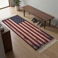 thumbnail image 5 of Area Rug with Tassels 2' x 5', Vintage Patriotic American Flag Kitchen Runner Rug for Hallway Bedroom Throw Rugs, Independence Day Stars Stripes Soft Door Mat for Bathroom Entrance Living Room, 5 of 9