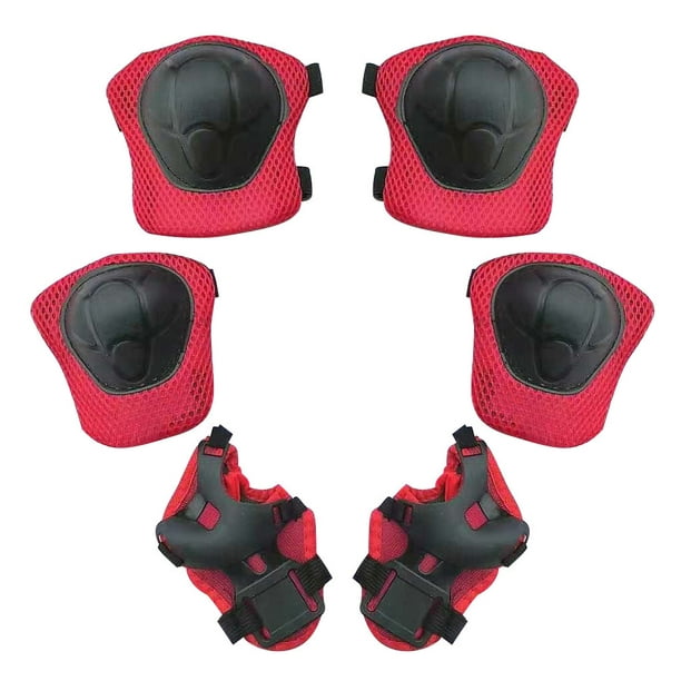 6 Pieces Children Skating Bike Protective Gear Outdoor Sports Cycling Sets  Kids Safety Knee Ice Skate Roller Protector Outdoor Sports Red