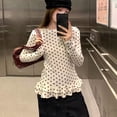 thumbnail image 1 of Wbxfbo Sweet Storm Point Long-Sleeved Ruffled Hem Base Shirt, Slimming Effect, 1 of 8