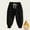 Black, variant on Dianli Cargo Pants for Kid Winter Kids Pants Elastic Waist Warm Pants Thickened Plush Interior Solid Color with Side Pockets Long Pants for Boys Girls Cold Weather Loungewear