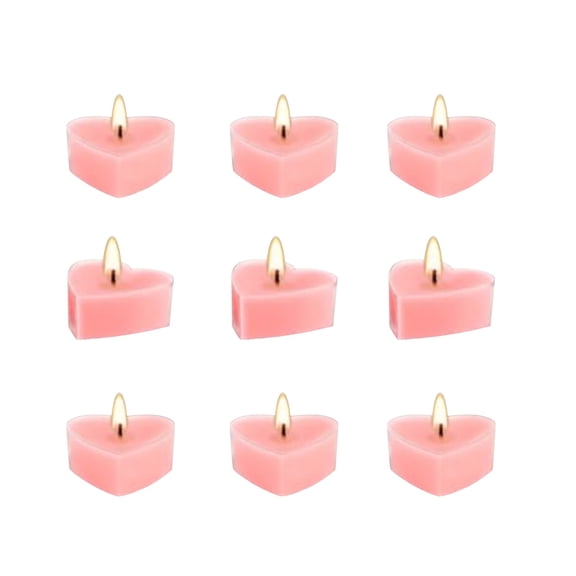 ZFSBZBS 9Pcs Heart Shaped Scented Candle Heart Ambient Lighting Valentine's Day Decorative Scented Candle Scented Lighting Purpose Small Candle,Pink