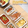 thumbnail image 4 of Paquete de 110 Charolas de Aluminio, Charolas para Hornear con Tapas Transparentes, Recipientes de Aluminio de 15 x 12 cm Adecuado para Catering Barbacoas, 4 of 7