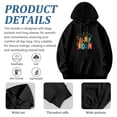 thumbnail image 4 of Men's Long Sleeve Hoodie Pullover with Colorful Cartoon Cat Graphic ' PAY 100M ' Text Stars Design Front Pocket, 4 of 7