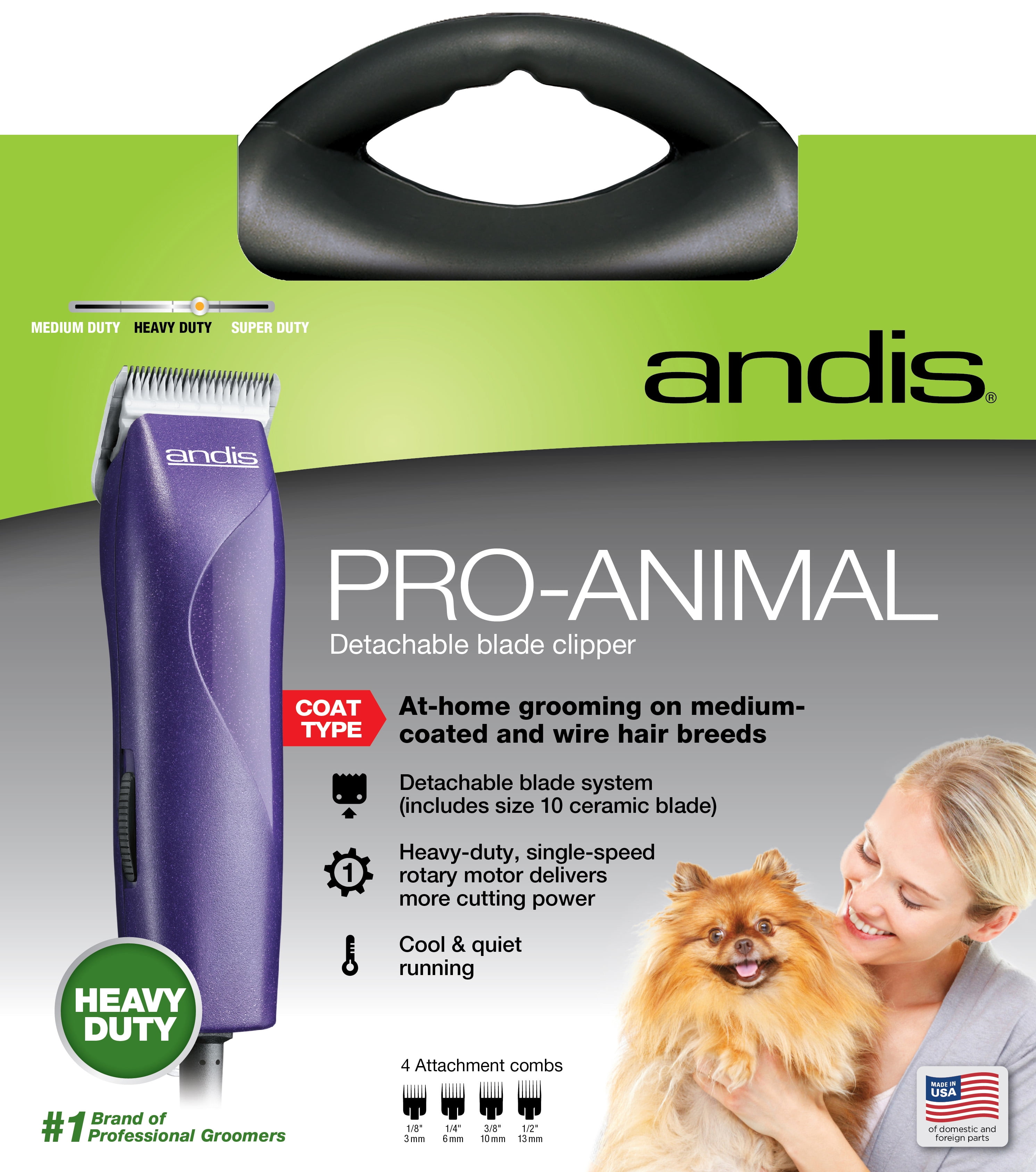 Andis Professional Animal Detachable Blade Clipper Kit, 7 Pieces -  