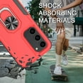 thumbnail image 5 of for Samsung Galaxy A54 5G Case with Tempered Glass Screen Protector,Heavy-Duty Tough Rugged Phone Case Cover with Ring Holder Kickstand for Galaxy A54 5G (6.4", 2023) [Red/Black], 5 of 13