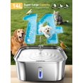 thumbnail image 2 of Fuente de agua para perros MAILOFY de acero inoxidable de 14 litros con 7 filtros, 2 of 9