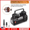 thumbnail image 1 of Led Light Portable Air Compressor With Digital Pressure Gauge, Tire Inflator For Car Bikes Motorcycles, Heavy Duty Double Cylinder Direct Drive Fast Inflation Black, 1 of 5