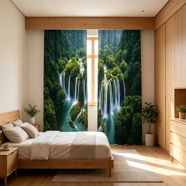 EGNMCR Trendy Printed Patterns With A Strong Decorative Look Light Blocking Curtains For Dorm Rooms Polyester Curtains