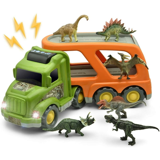 6in1 Dinosaur Truck Toys Set for 1 2 3 4 Years Old Toddlers Boys