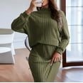 thumbnail image 4 of LEKODE Knit Sets Two Piece Women Skirt and Top Set for Women Long Skirt Sets Pencil Skirt for Women 2 Piece Sets for Women Summer Fall Outfits Two Piece Sets for Women Green M, 4 of 9