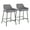 Black Metal, Grey Pu, variant on Daniella Industrial Counter Stool In Black Metal And Grey Faux Leather - Set Of 2