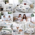 thumbnail image 5 of King 4 Piece Bedding Set Spring Watercolor Flower Leaf Plant Soft Breathable Duvet Cover and Pillowcase, Vintage Blue Floral Duvet Cover Set Bed Sheets for Bedroom Dormitory Guest Room, 5 of 9