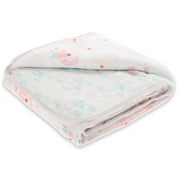aden + anais essentials Full Bloom - Roses -Cotton Muslin Blanket in Pink